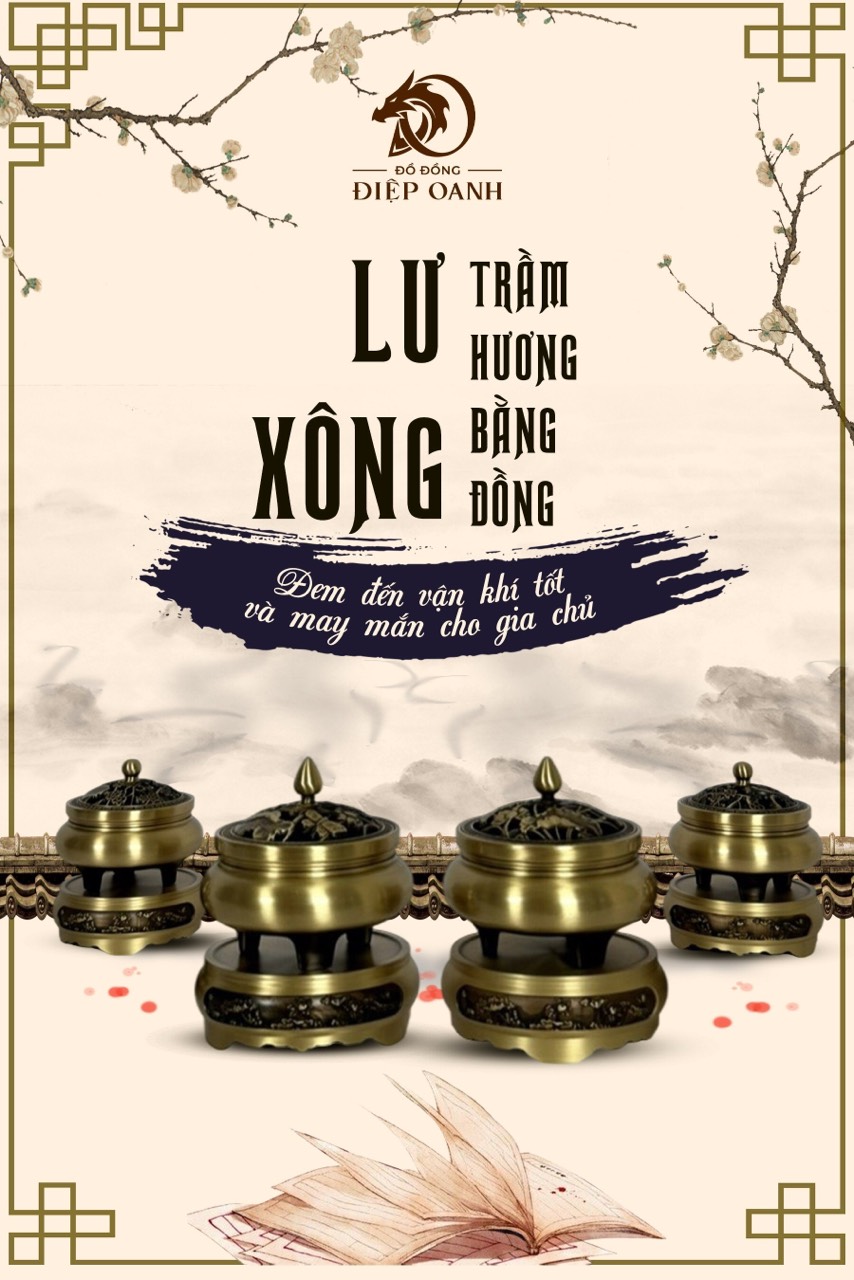 Lư xong trầm hương bằng đồng